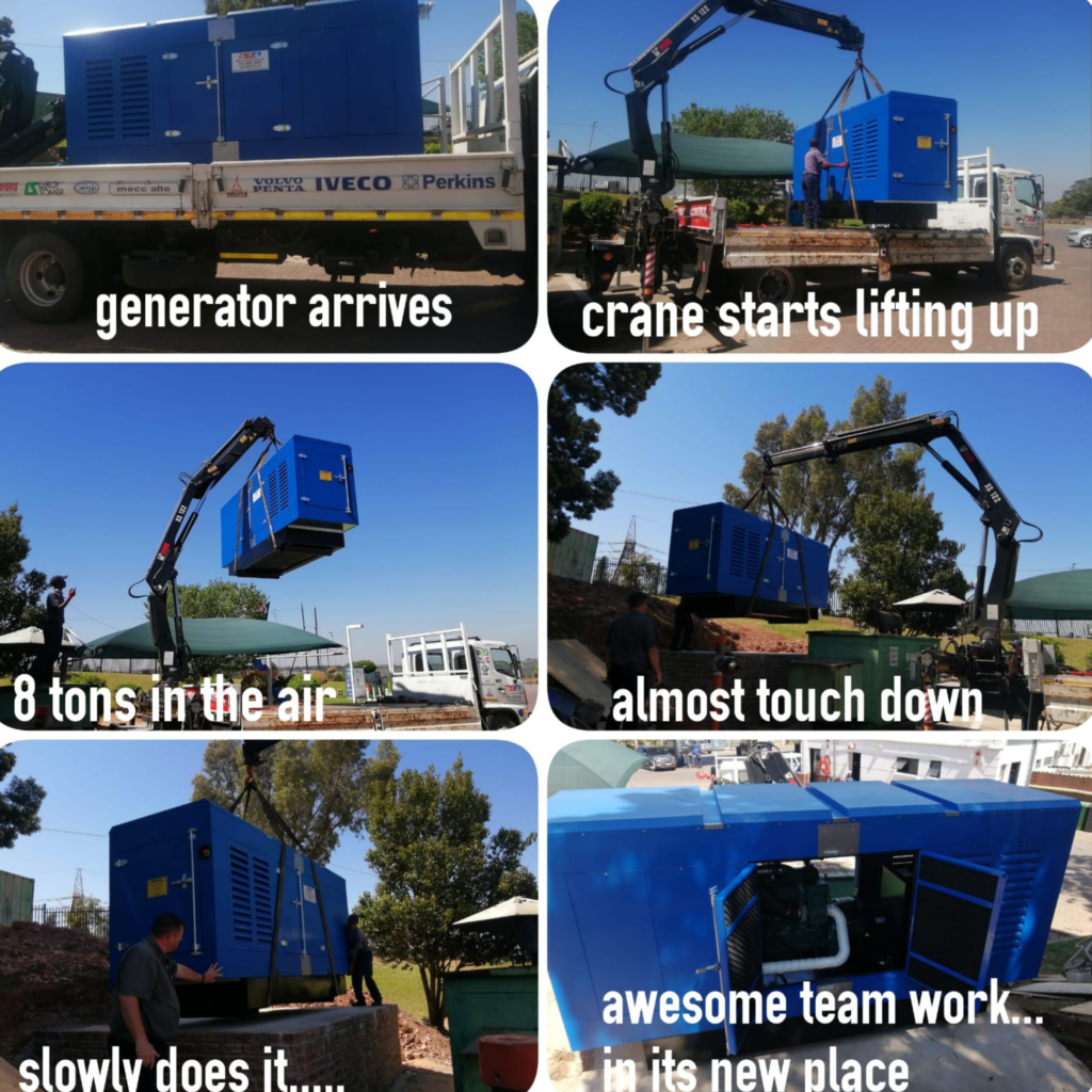 DuoAir generator being placed on site